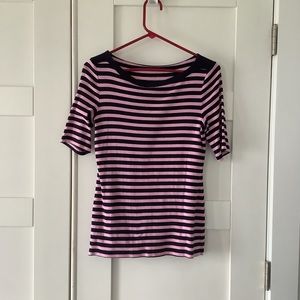 Talbots 3/4 length sleeve stripe cotton top